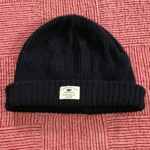 Satila merino wool blend Black Knit Beanie - knit in Sweden